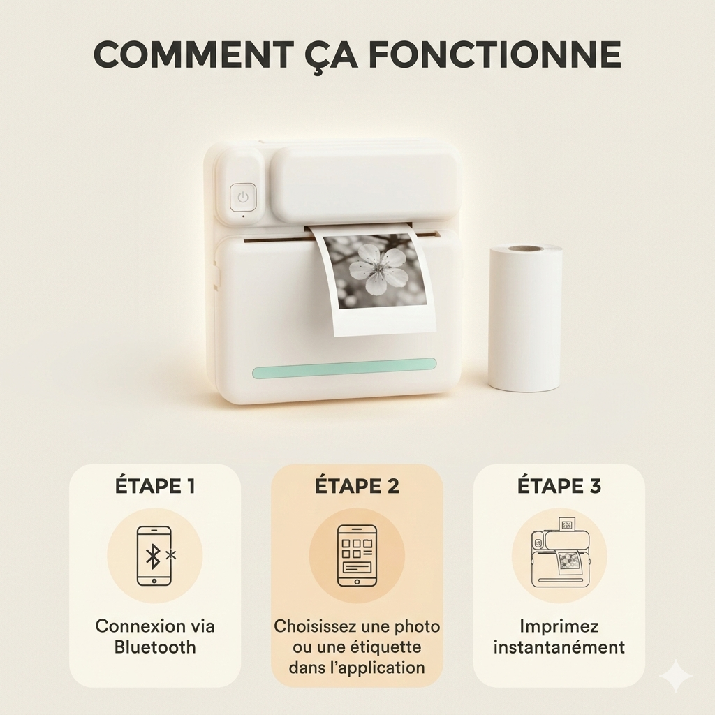 Portable HD Mini Printer – Print Photos & Labels Instantly from Your Phone